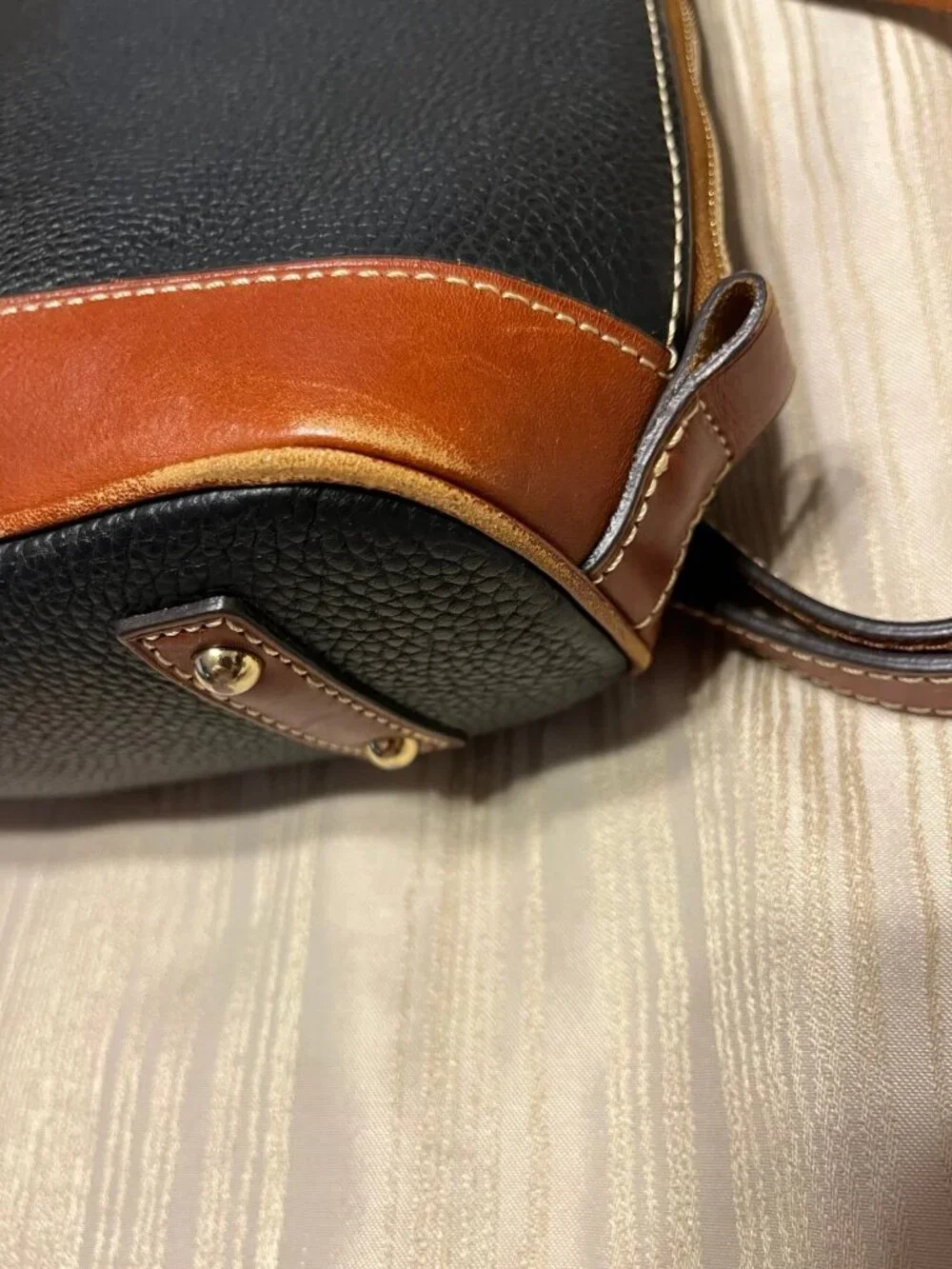 Dooney & Bourke Leather Zip Pod Backpack - Black/ Brown